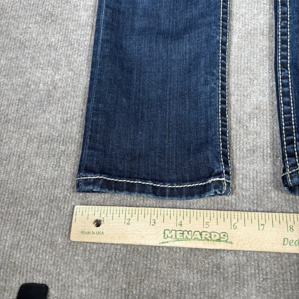 BKE Jeans Youth Girls Size 14 Adelyn Crop Dark Blue Denim Faded Distressed Y2K